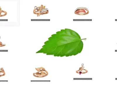 10 Flower Leaves Light Wt Ring 3dm stl obj mtl gltf glb render 3D Model Pack