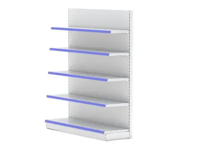 Supermarket Single Shelves 2 3D model