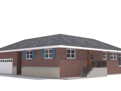 House-002- Low Poly 3D model