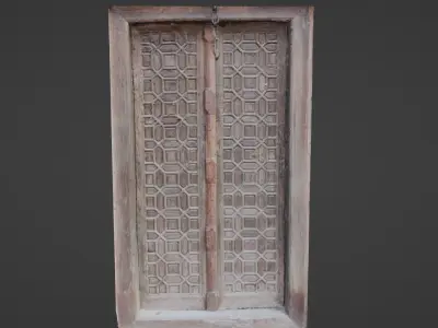Door antique Low-poly 3D model