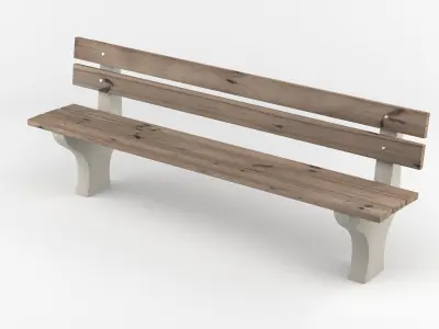 Park bench Low-poly 3D model shop