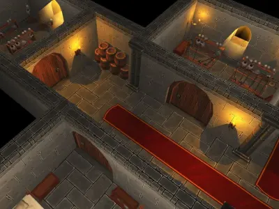 Modular Castle Low-poly 3D model purchase