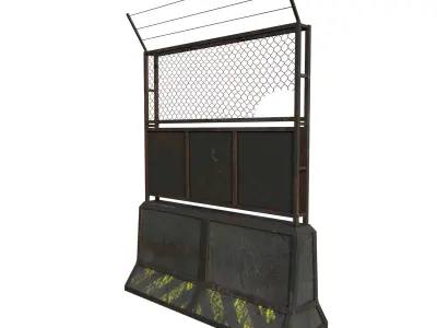 Concrete RoadBlock Barrier Barricade 3D model 5