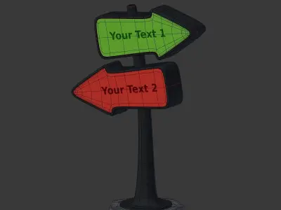 Cartoon Street Signs Low-poly 3D model