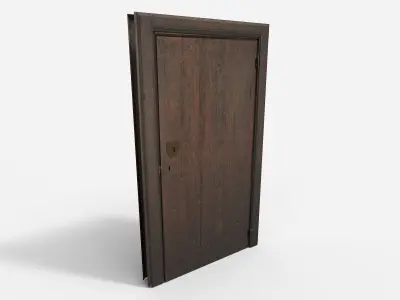 Wooden door 2 Low-poly 3D model