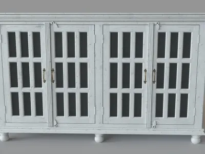 Transitional 4-Door Credenza 3D model