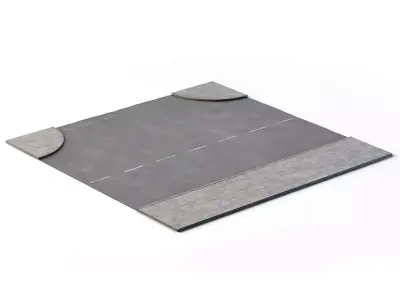 T Crossing 14m x 14m Low-poly 3D model