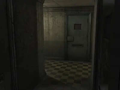 Low Poly Insane Asylum Corridor With PBR Materials Low-poly 3D model