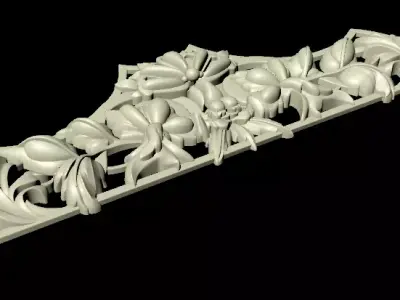 Central decor ornament for furniture 3D model 1140
