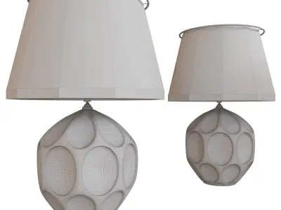 Dobbs White Ceramic Accent Table Lamp Low-poly 3D model