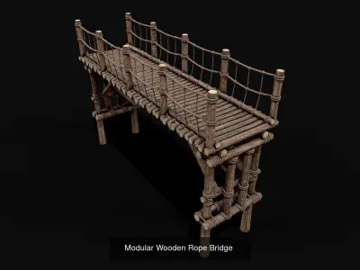 Wooden Bridge Collection 3D Model Pack