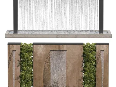 Waterfall fountains cascade 05 3D model