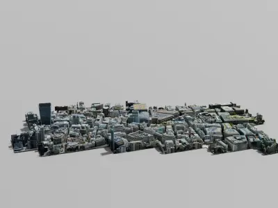 Downtown Low-poly 3D model city of london Low-poly 3D model