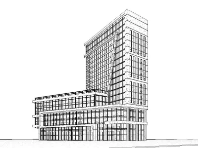 Office Building CM17 - Revit Project 3D model