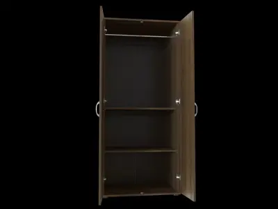 Closet armoire - door - walnut 3D model