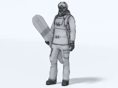  Male Snowboarder Animated HQ Standard License 