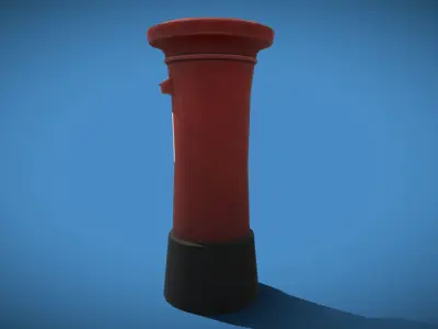Stylized London UK Letter Box Low-poly 3D model