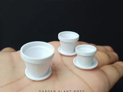 GARDEN PLANT POTS MINIATURE FOR DOLLHOUSE 3D print model