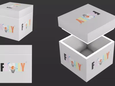 Invitation White Cubic Box 3D model
