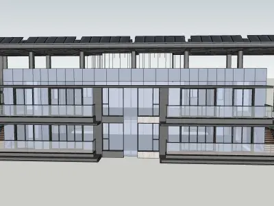 office building pent house 3d model  3D model