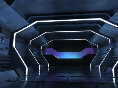 spaceship space station futuristic sci-fi fantasy 3D model