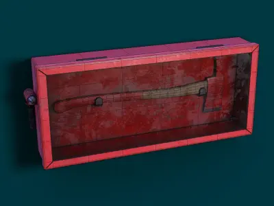 Emergency Axe Box Low-poly 3D model