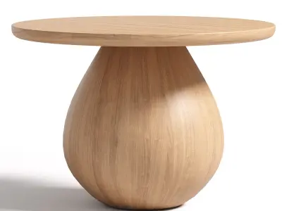 Merla Wood Bunching Table 3D model