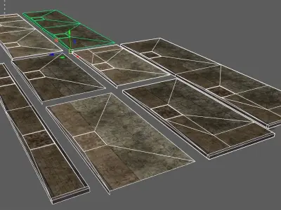 Side Walk modular - PBR Low-poly 3D model
