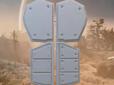 Sci Fi Armour Smooth Top plates 3D print model