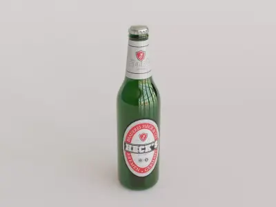 Beer Bottle Low-poly 3D model