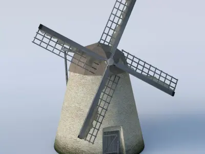 Basic run down grungy Windmill 3D model