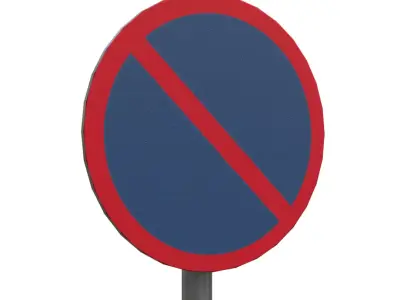 No Parking SignBoard Low-poly 3D model