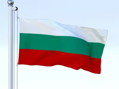 Animated Bulgaria Flag Low-poly 3D model