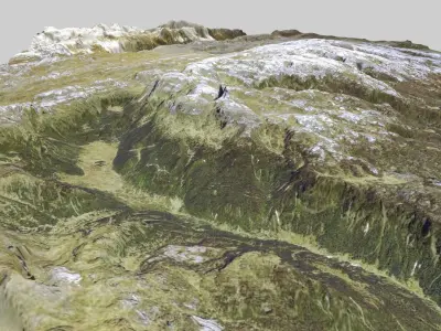 Mountain landscape Ngga Pilimsit Papua Province Indonesia 3D model