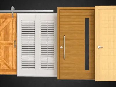 Doors Kitbash Cabinet Doors And House Front Doors Free low-poly 3D model