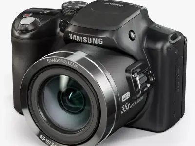 Samsung WB2100 Cobalt Black bridge digital camera Low-poly 3D model