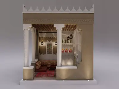 Traditional Saudi Najdi Pavilion Heritage Majlis  3D model