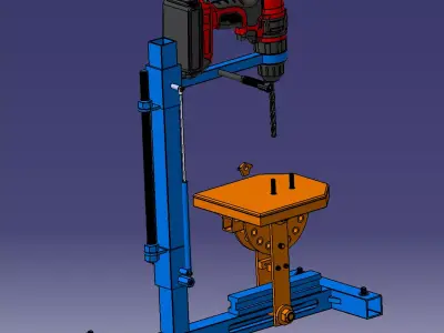 Electric hand drill modified rig 3D model