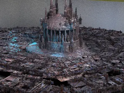 Steampunk medieval Ages architecture 2  3D model