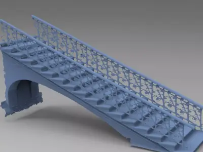 Baroque Stair pillars design  3D model