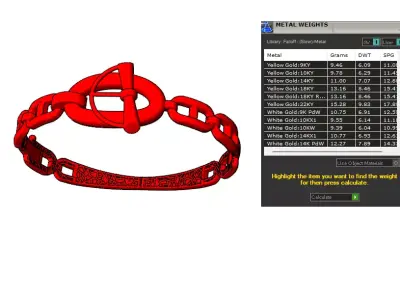 HERMES BRACELET LIGHT WEIGHT READY TO CAST 3D print model