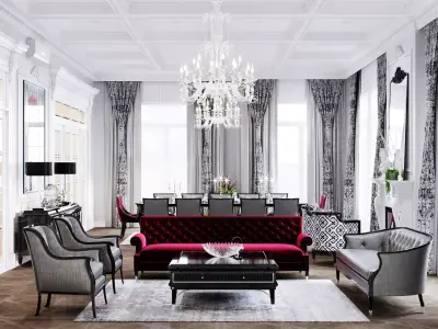 Interior Scene-2 for 3D Studio MAX and Corona Renderer  3D model