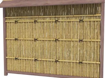 Bamboo fence 3D model