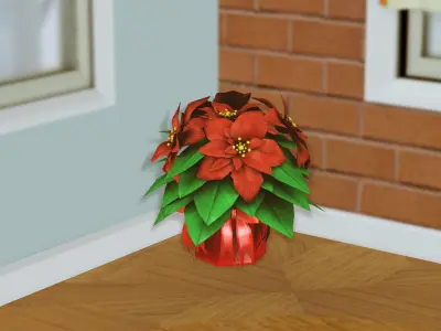 Poinsettia Gift Plant Low-poly 3D model