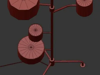 Statistocrat floor lamp with three lamps 3D model
