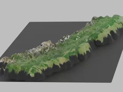 Nepal Map Country Low-poly 3D model