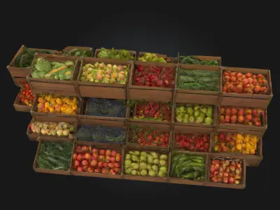 Market Bounty  Harvest Riches in Every Crate 3D model
