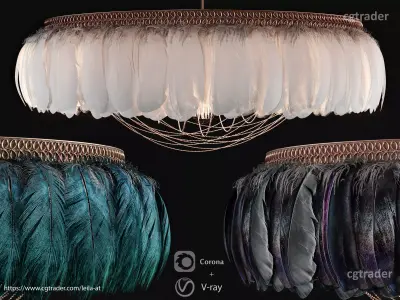 Feathers Modern Chandelier Vray - Corona renderer 3D model