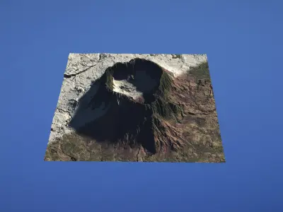 Landscape Environment Volcano Snow 33 Low-poly 3D model