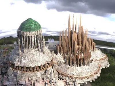 Asgardian tower collection Kit bash 3D model